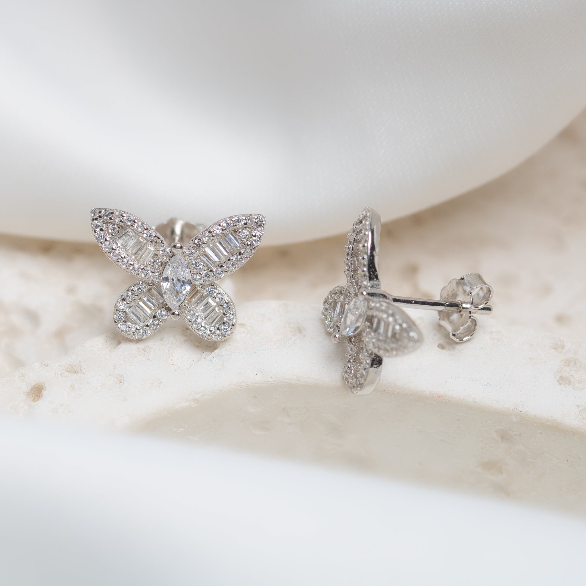 Beautiful sterling silver butterfly earrings