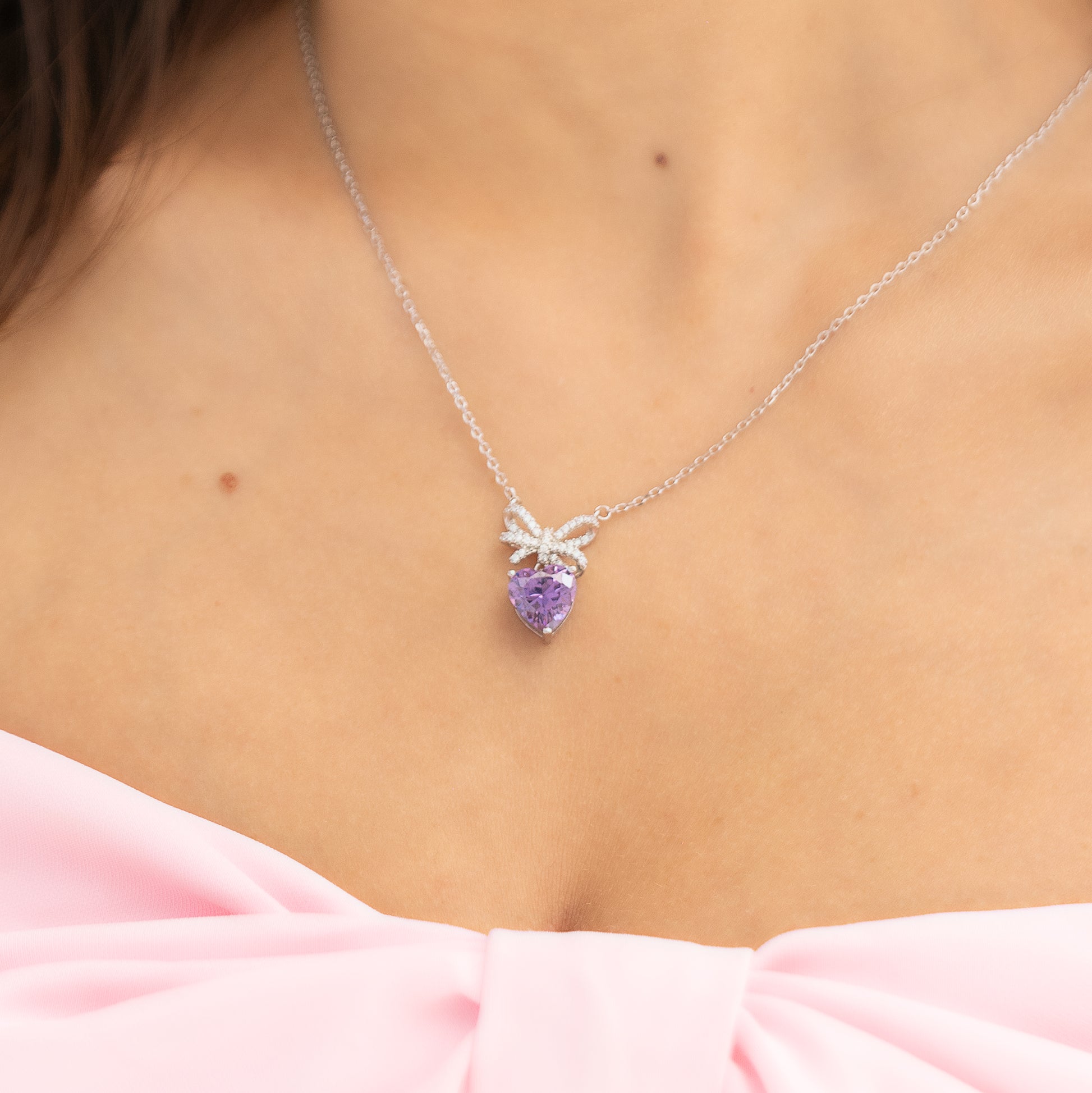 Lavender Love Silver Necklace