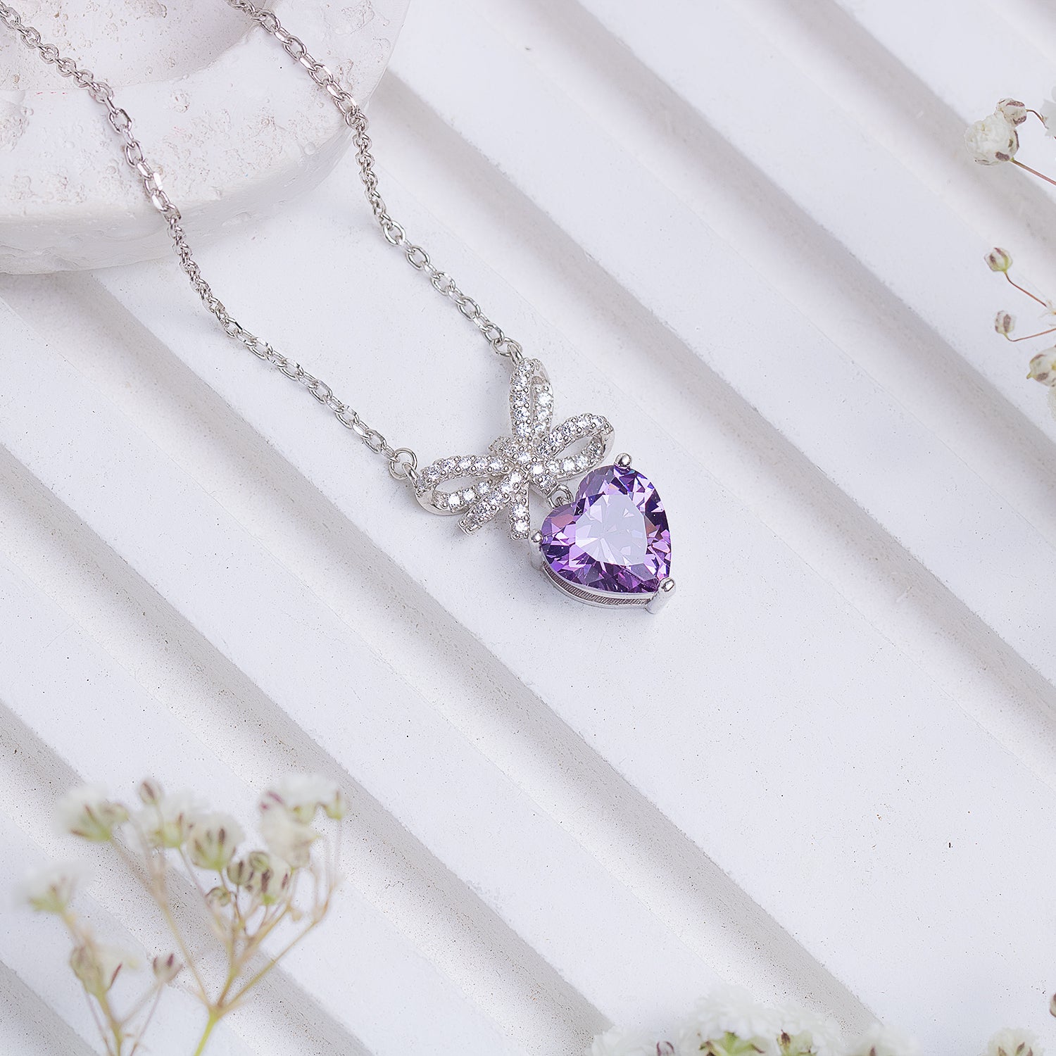 Lavender Love Silver Necklace