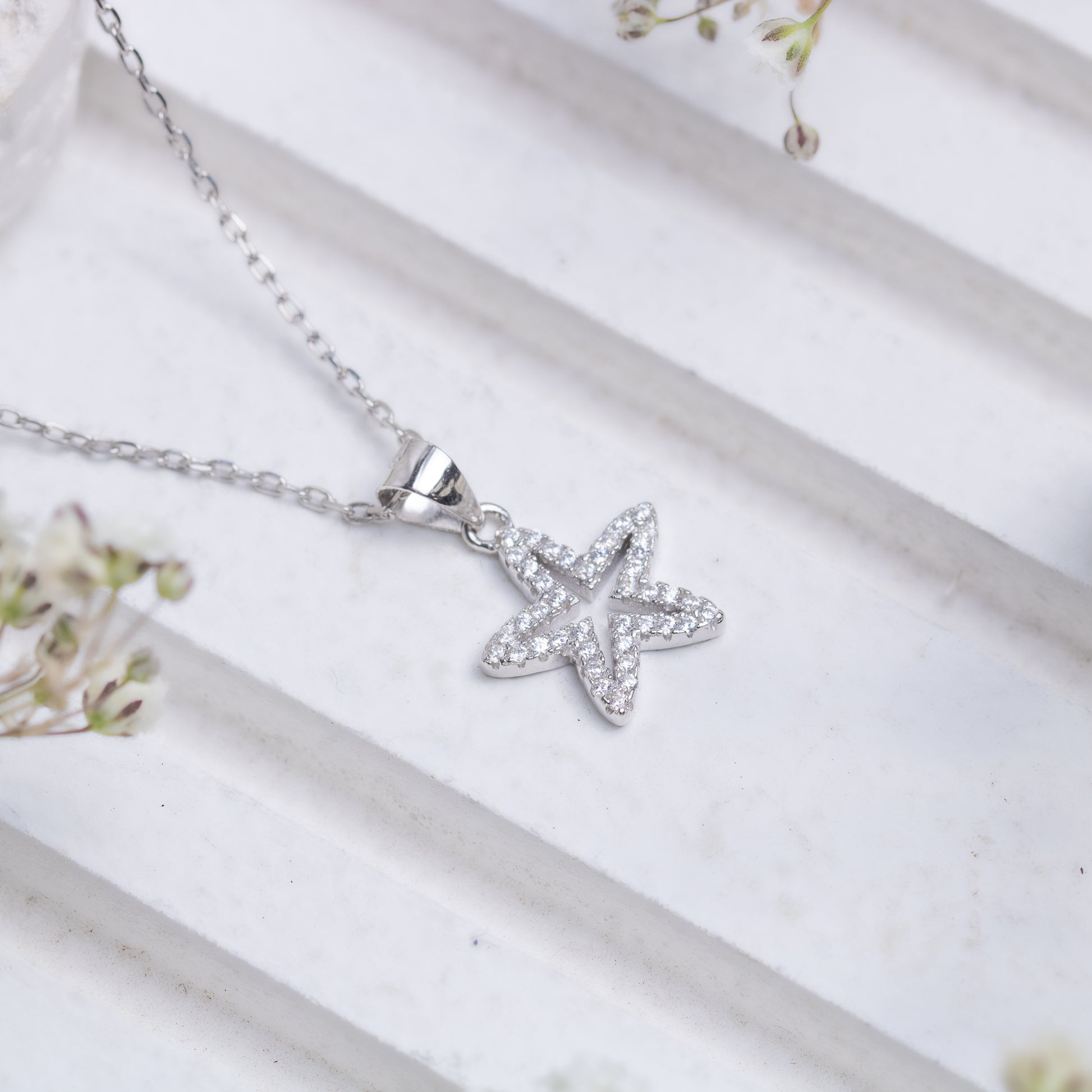 Elegant SeaStar Silver Necklace