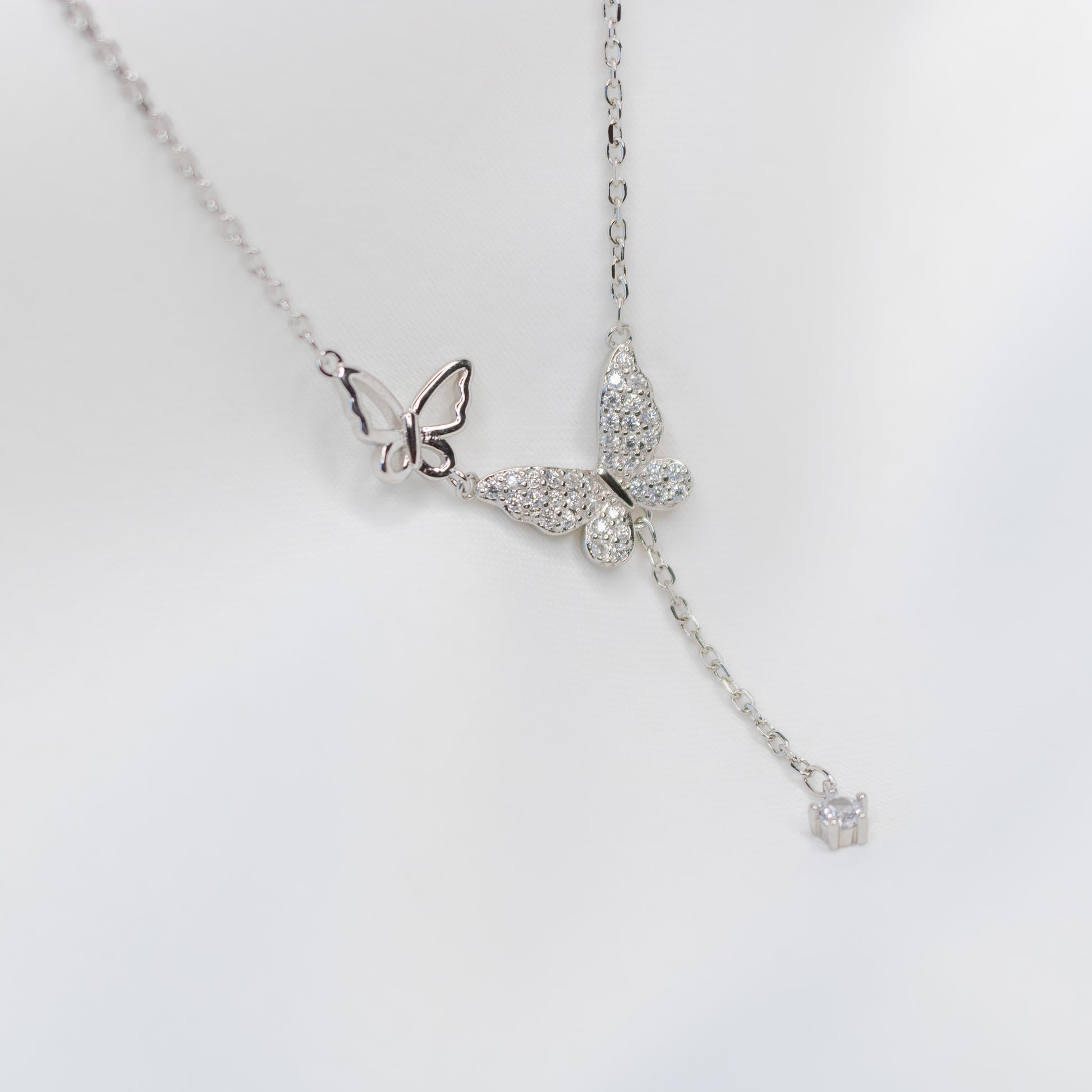 Winged Whisper Silver Necklace