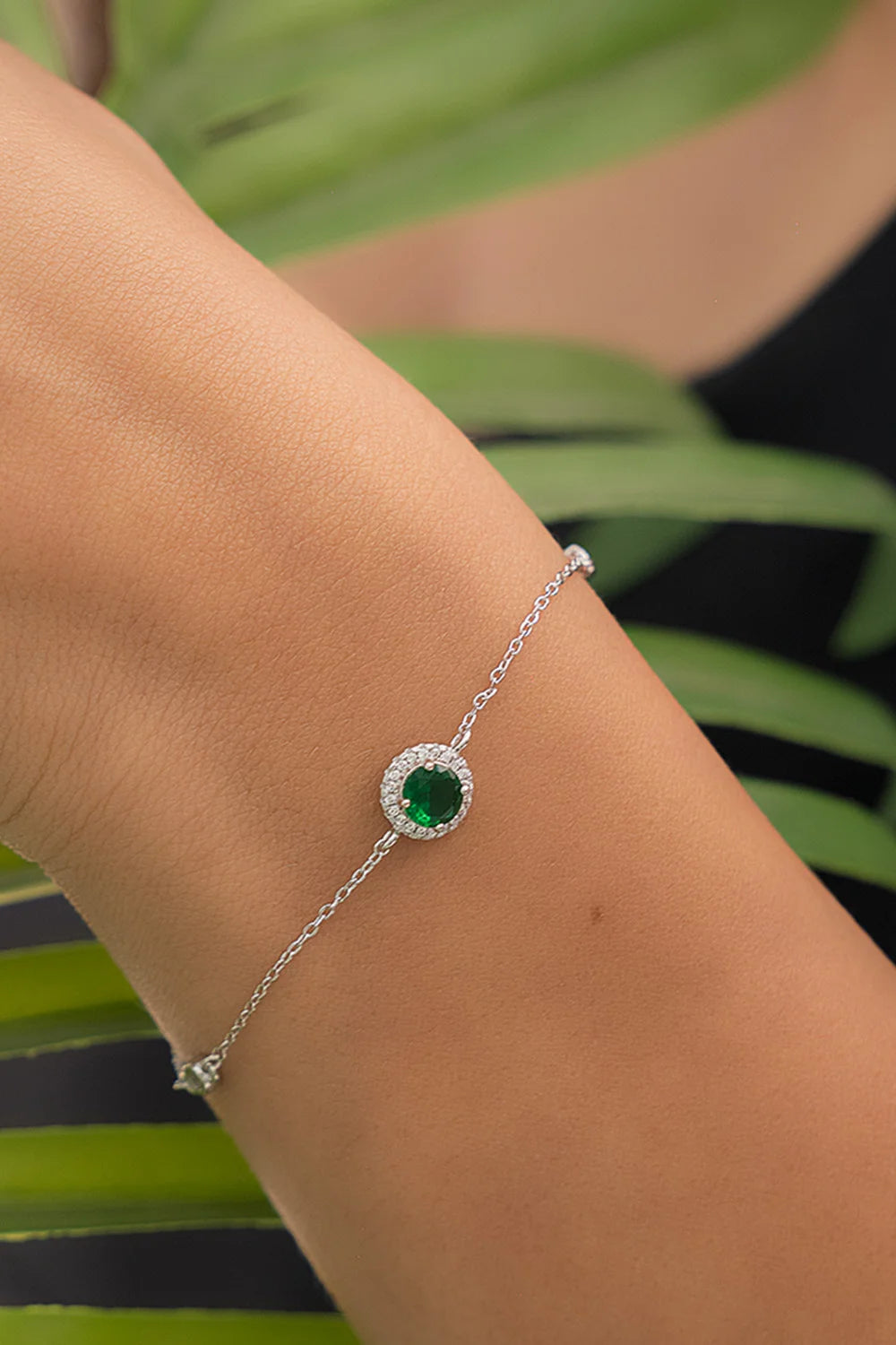 Emerald Spark Silver Bracelet