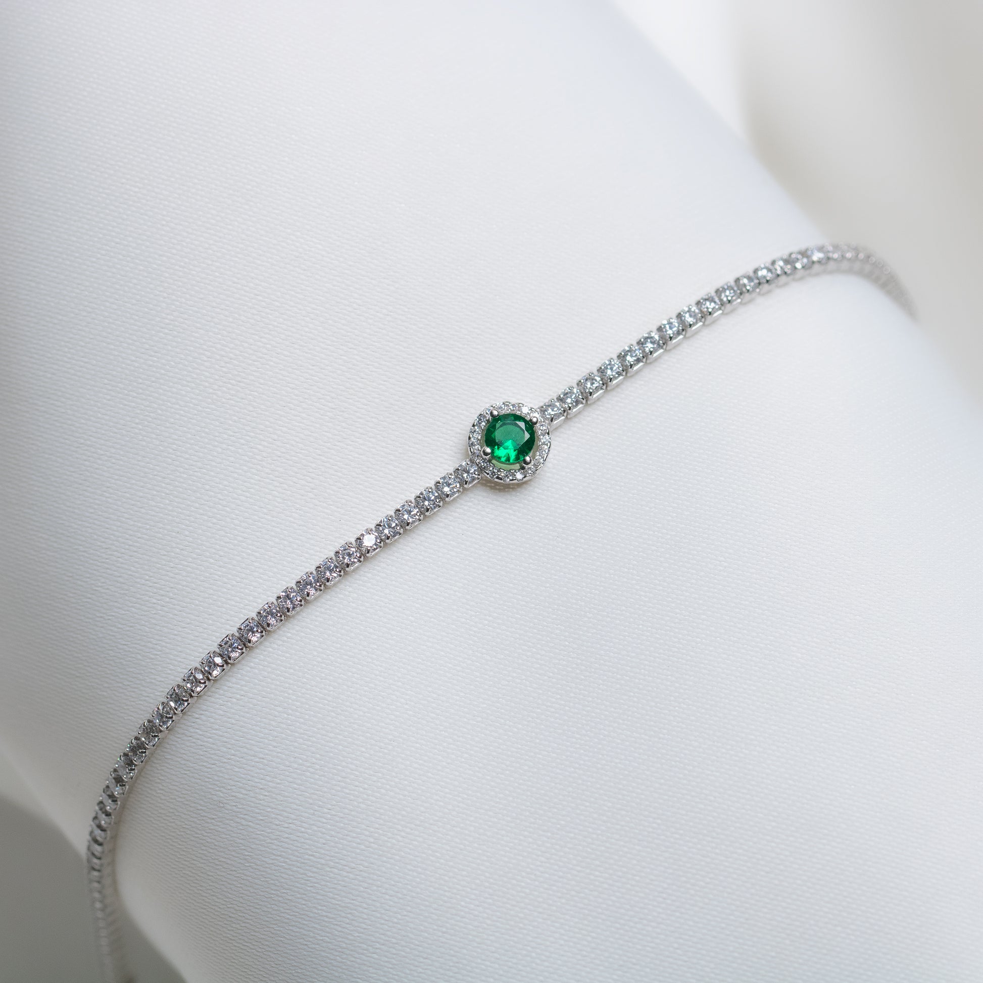 Sterling Silver Emerald Bracelet