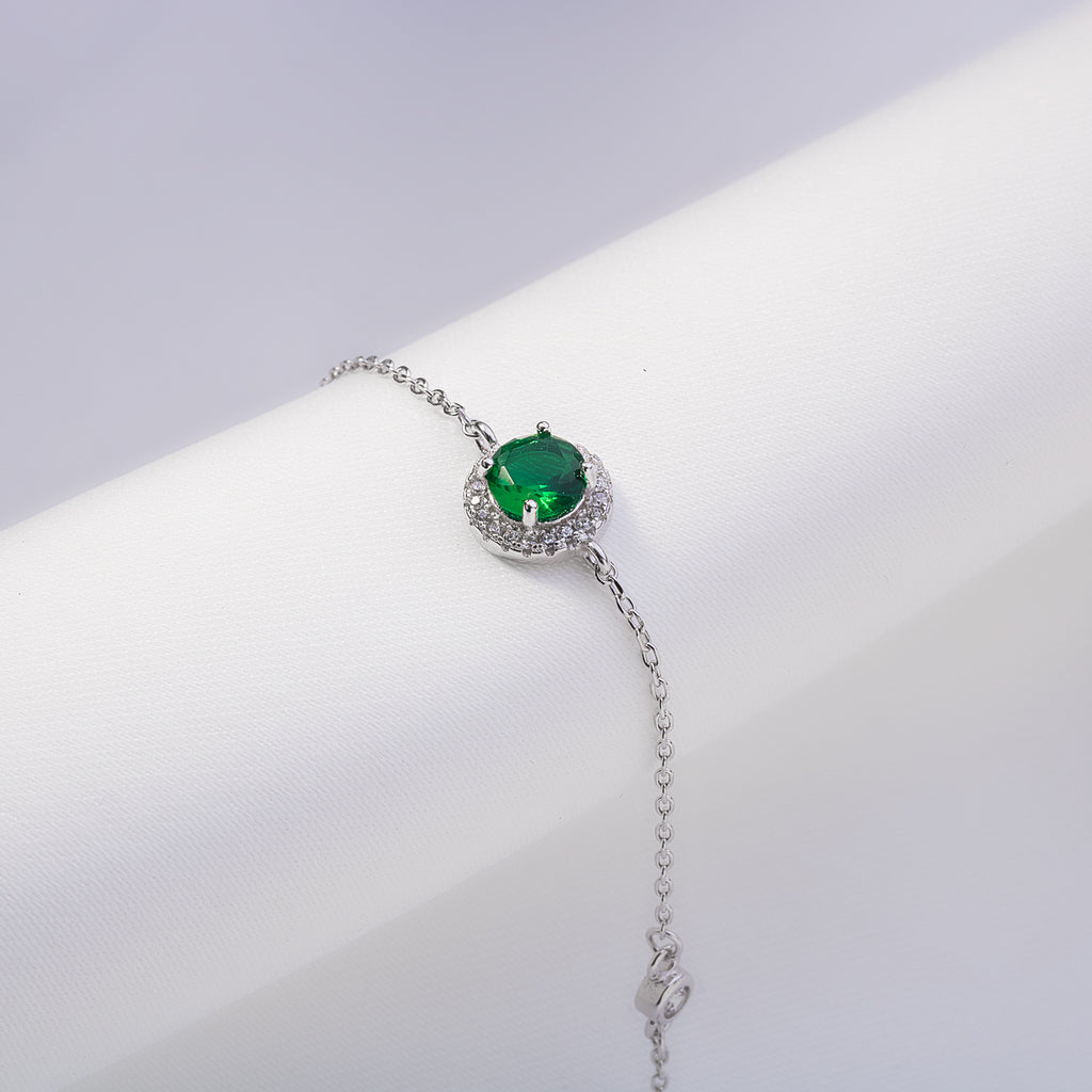 Emerald Spark Silver Bracelet