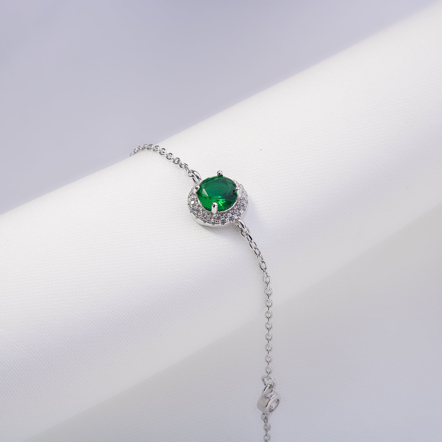Emerald Spark Silver Bracelet