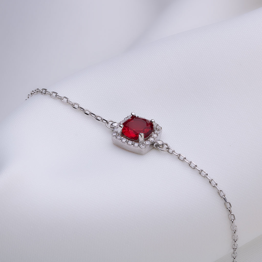 Red Romance Silver Bracelet