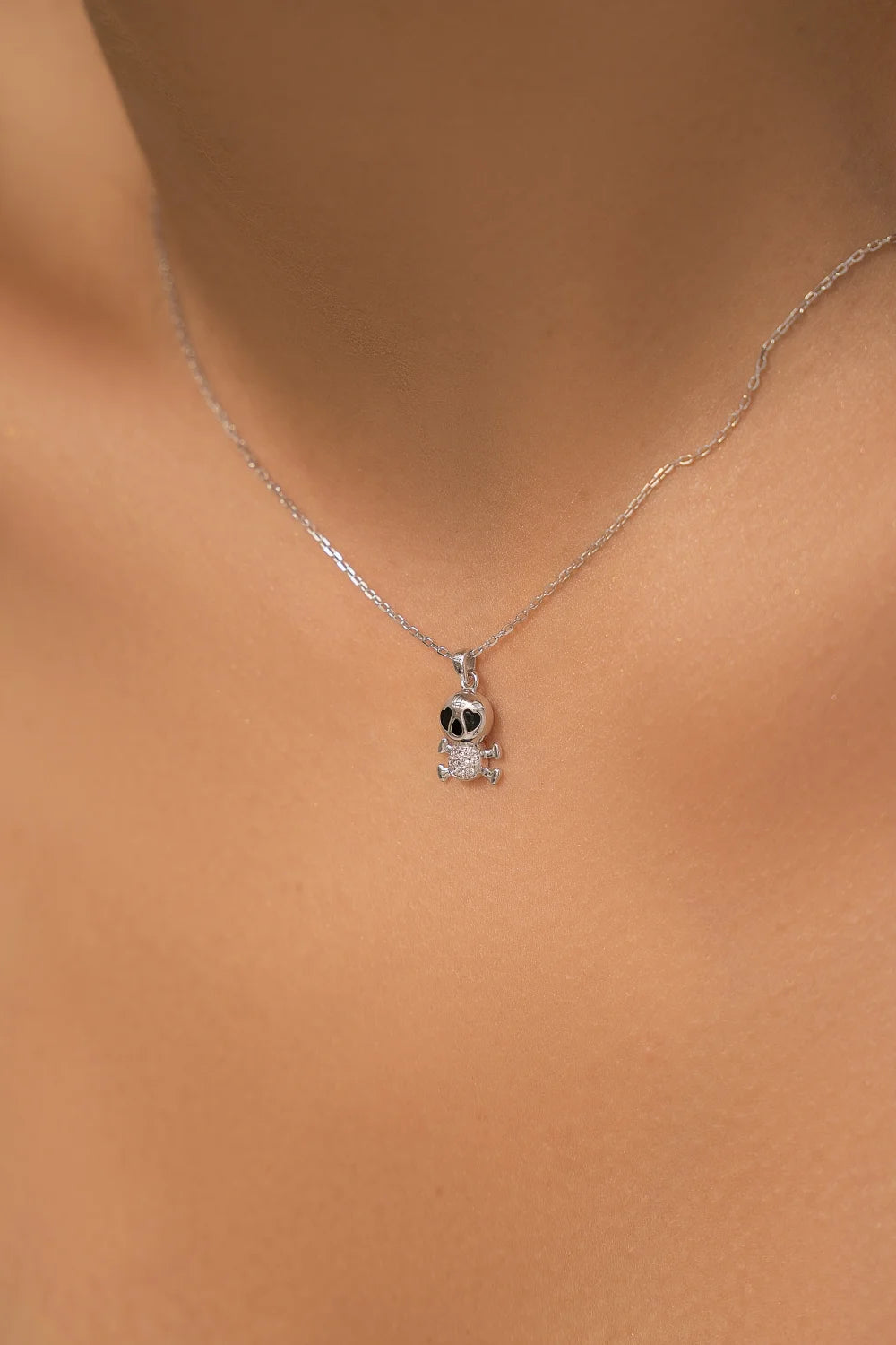 Cutie Skull Silver Necklace