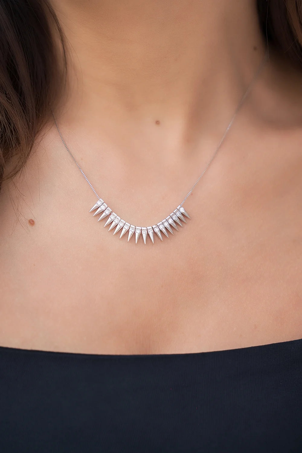 Edge of Elegance Silver Necklace