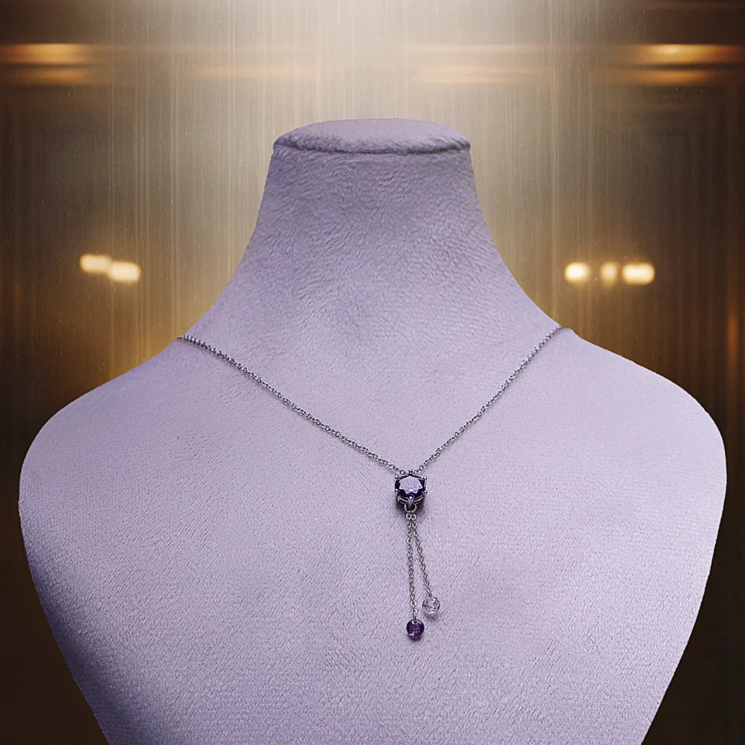 Elegant Violet Silver Necklace