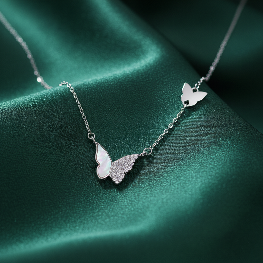 Double Butterfly Necklace