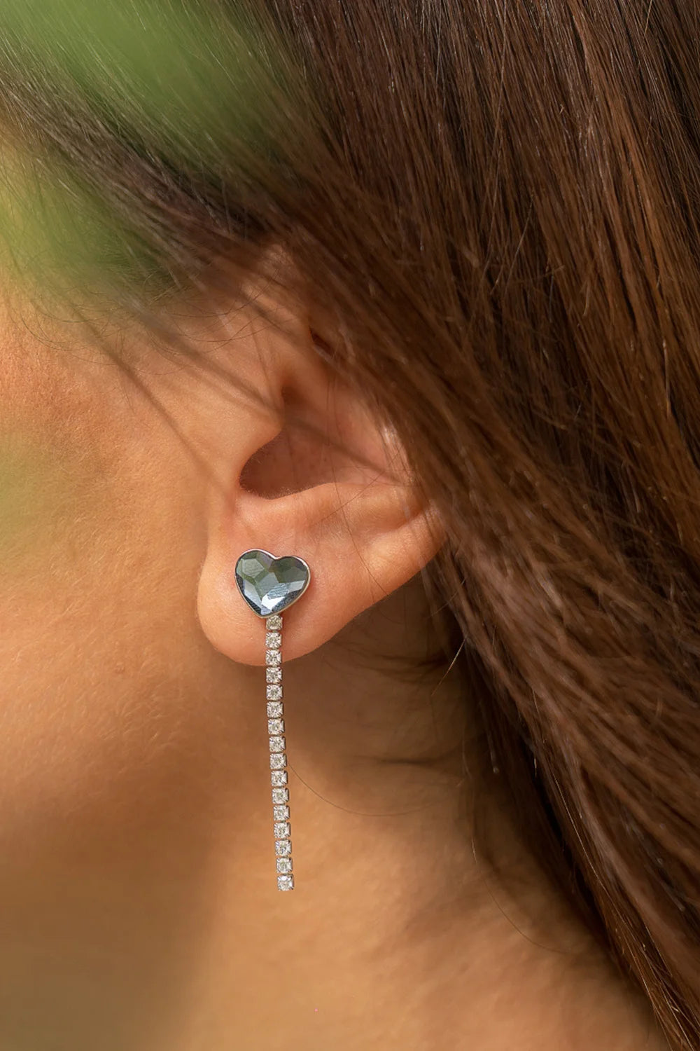 Midnight Heart Silver Earrings