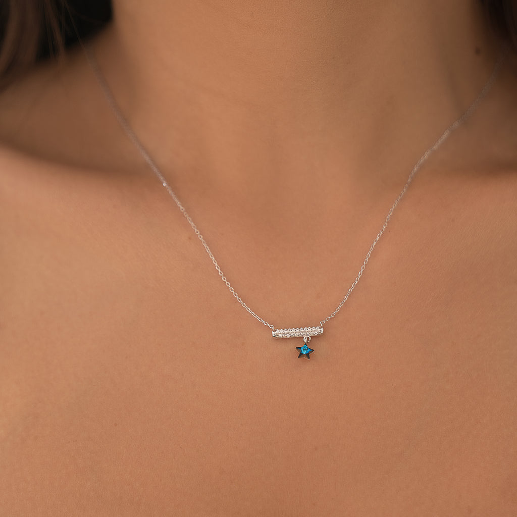 Blue Wish Silver Necklace