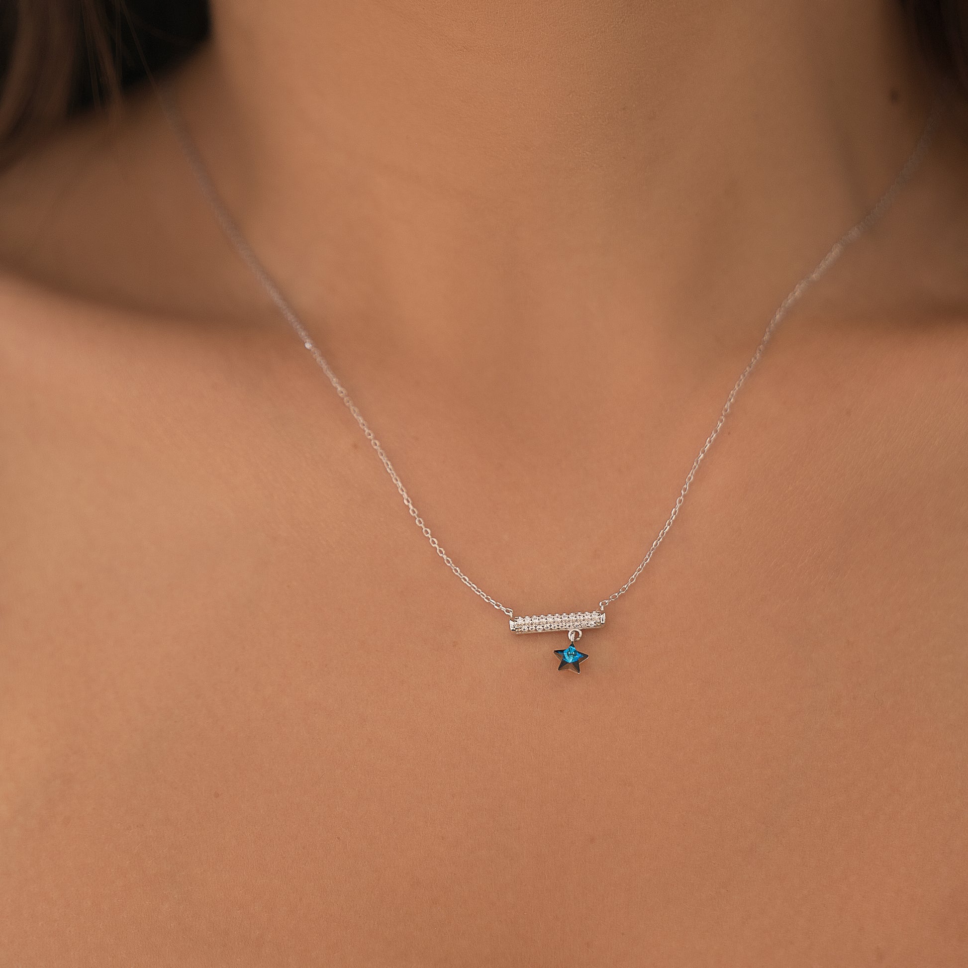 Blue Wish Silver Necklace