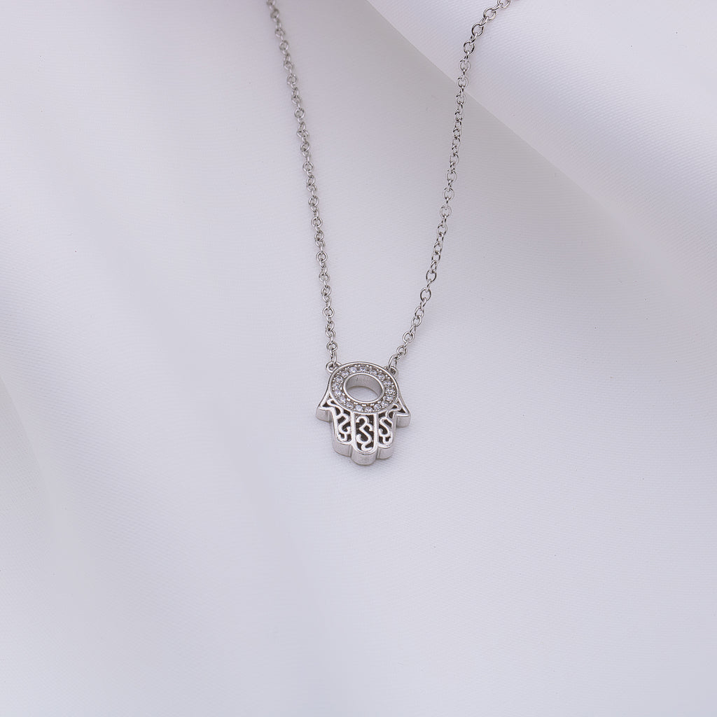 Luna Mano Silver Necklace