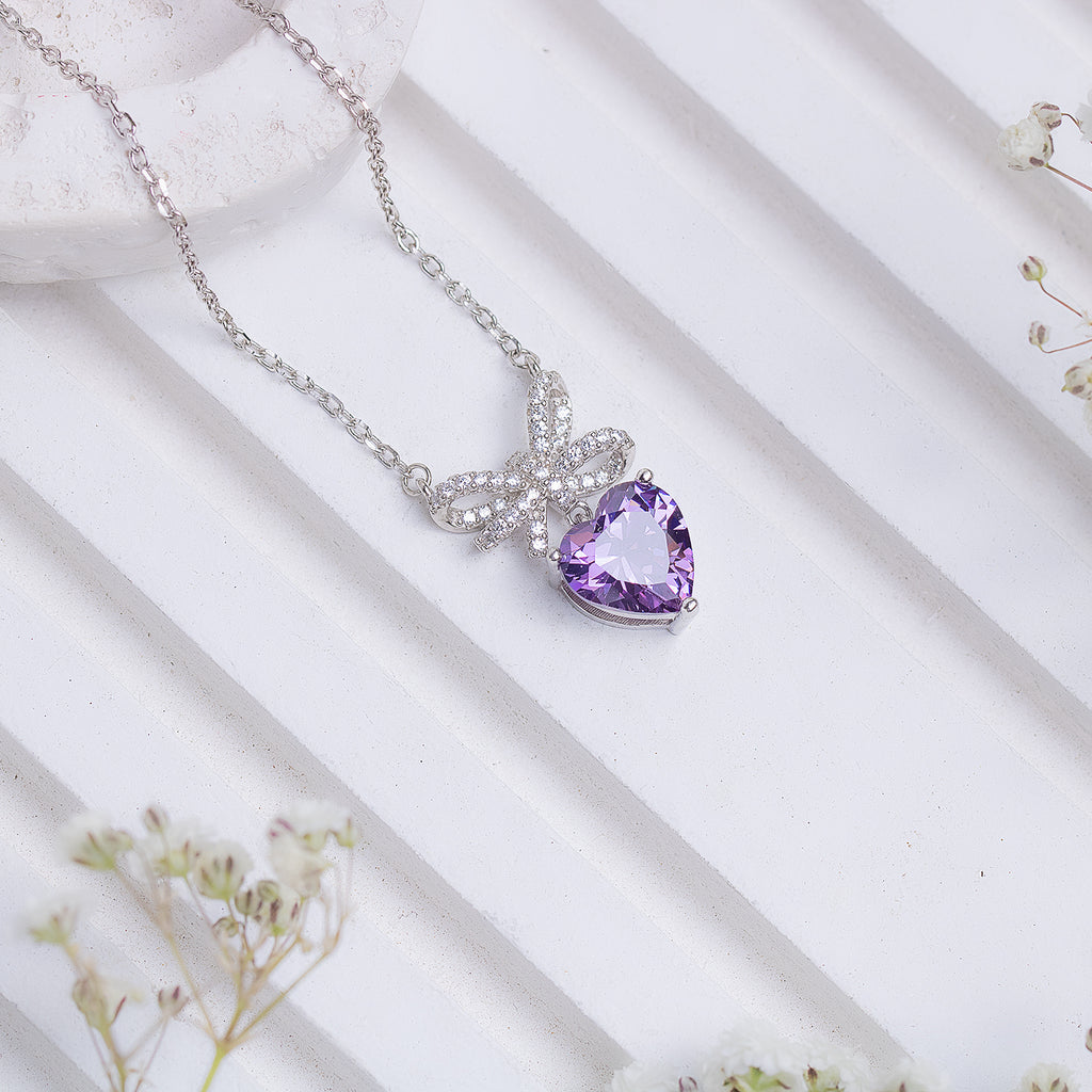 Lavender Love Silver Necklace