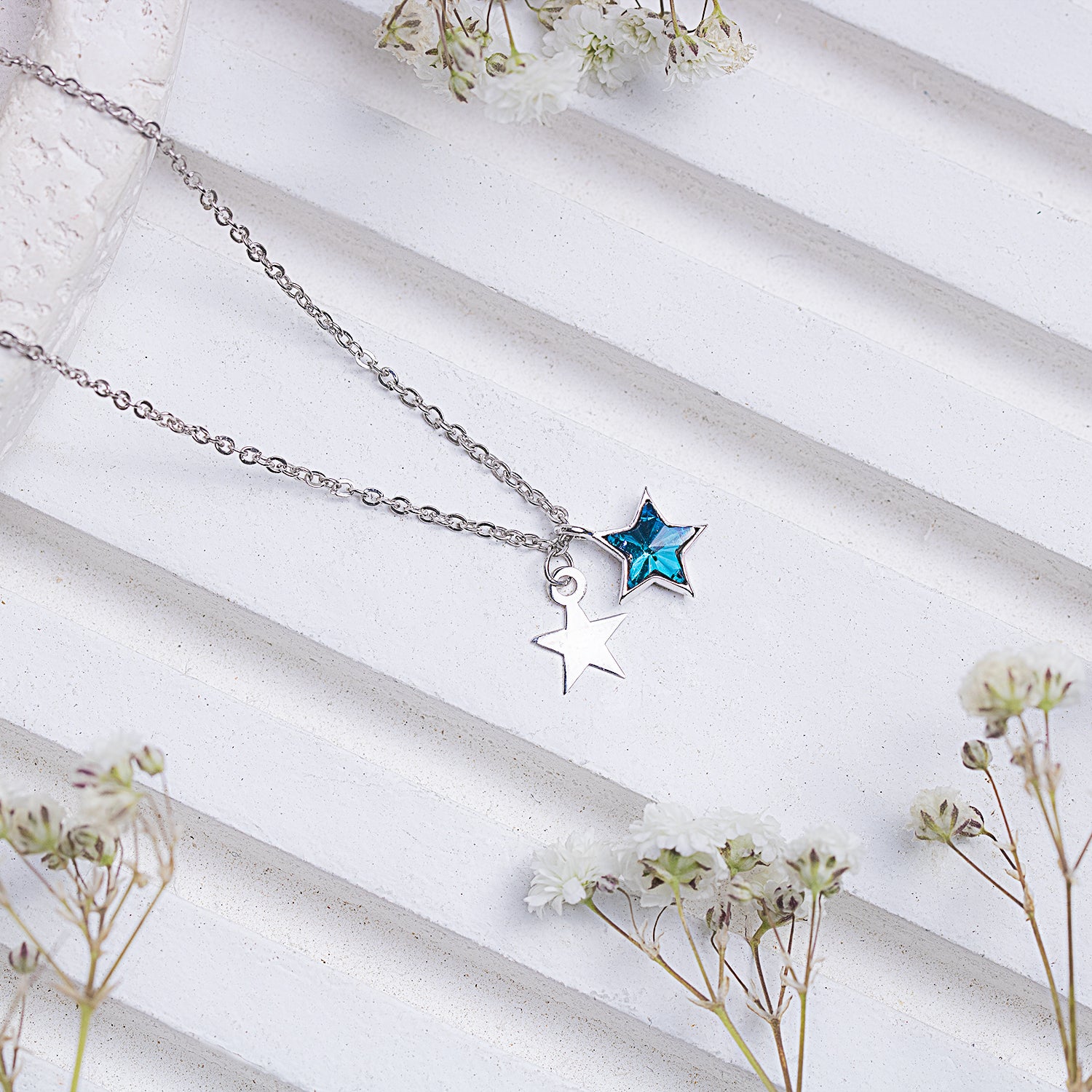 Dewy Sky Silver Necklace