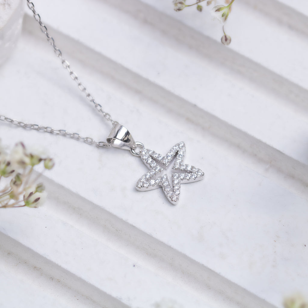 Elegant SeaStar Silver Necklace