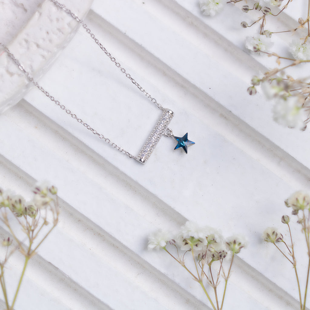 Blue Wish Silver Necklace