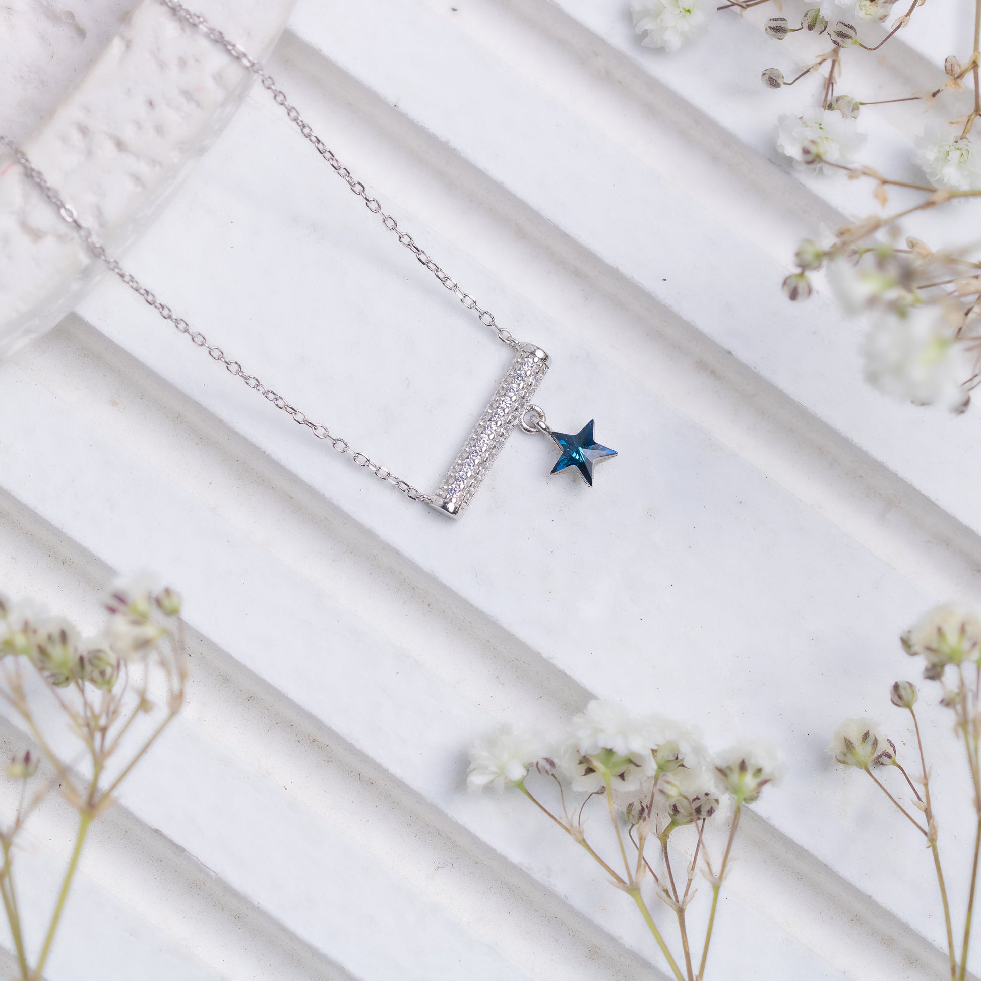 Blue Wish Silver Necklace