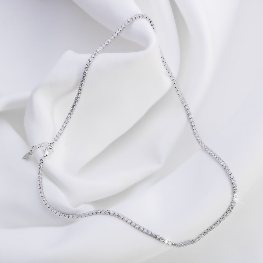 Bella Tennis Silver Necklace