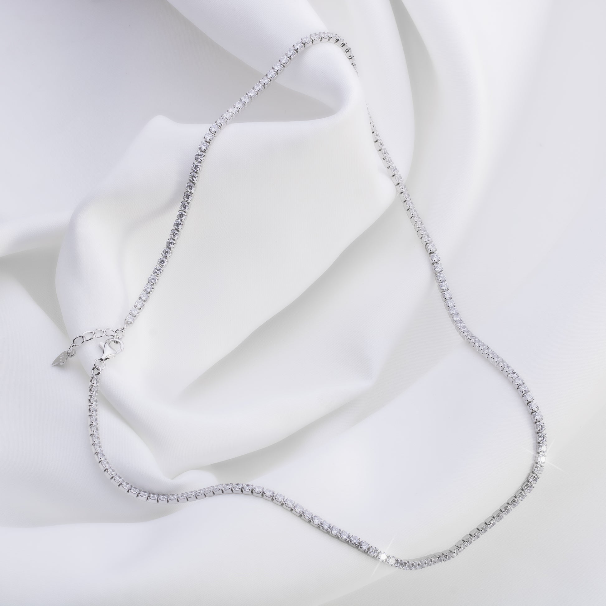 Bella Tennis Silver Necklace