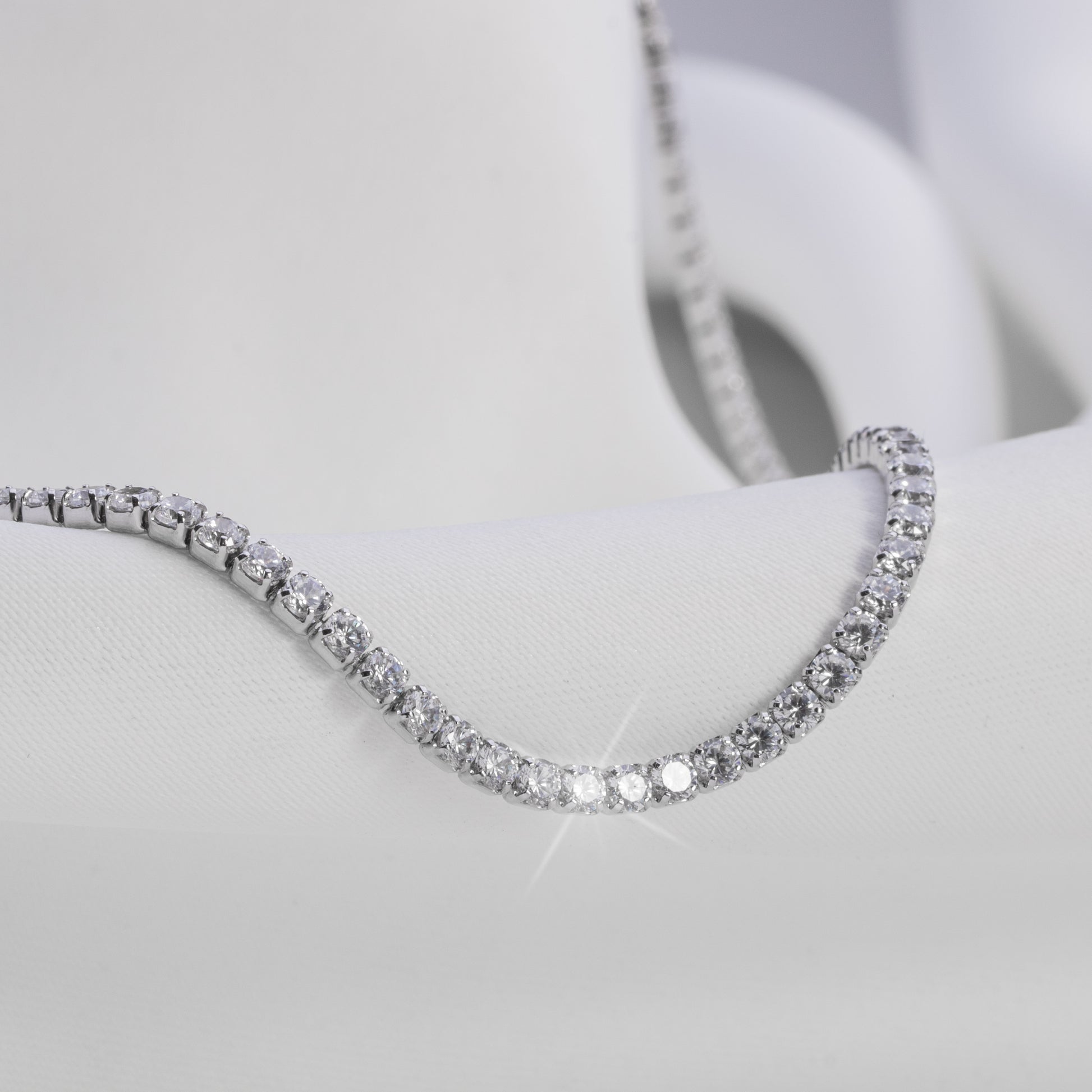 Bella Tennis Silver Necklace