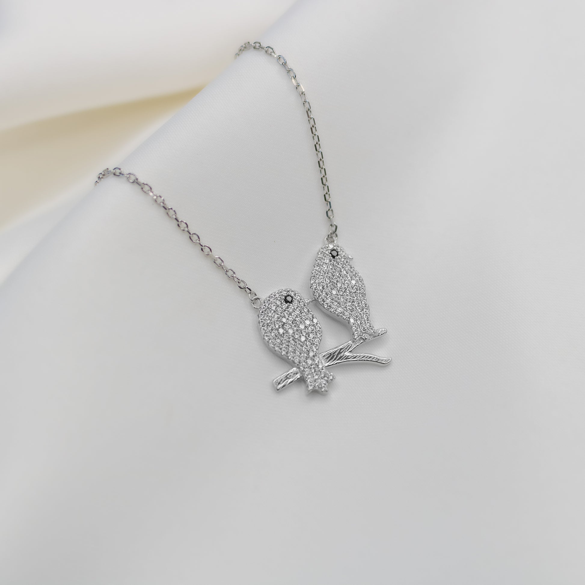 Soulmate Birds Silver Necklace