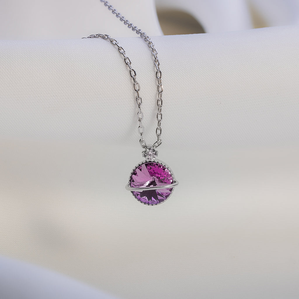 Rosy Earth Silver Necklace