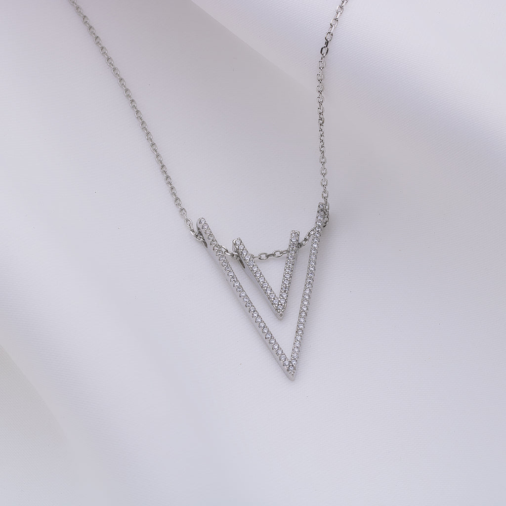 Vertex Glow Silver Necklace