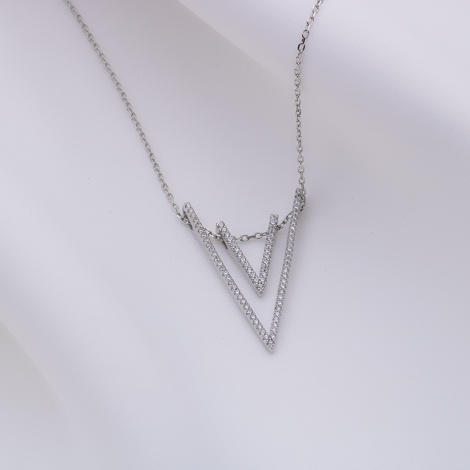 Vertex Glow Silver Necklace