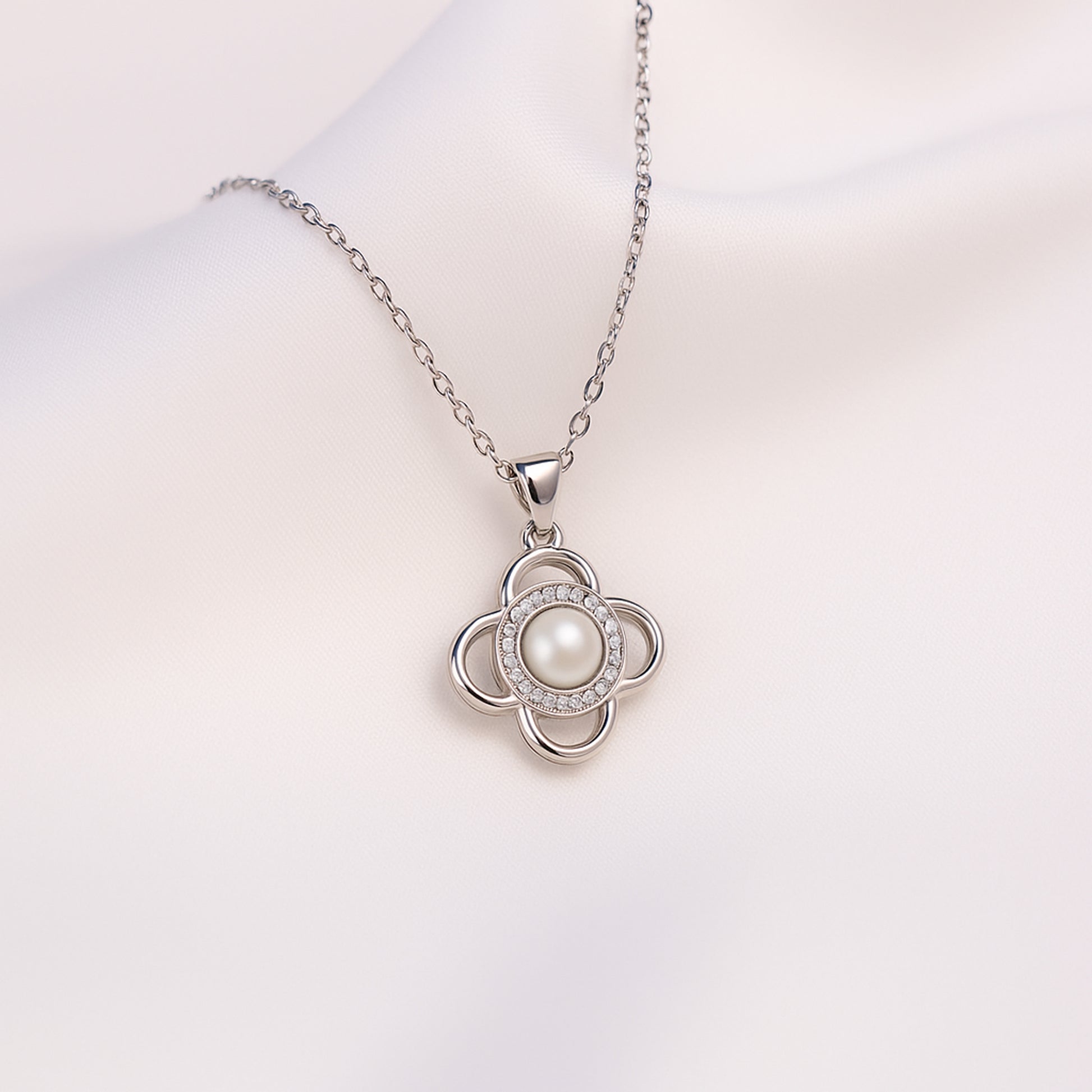 Charmed Petal Silver Necklace