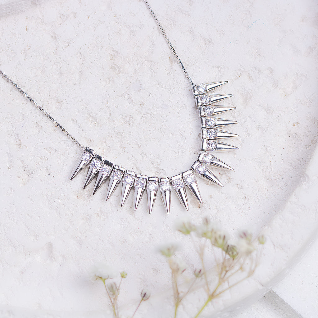 Edge of Elegance Silver Necklace