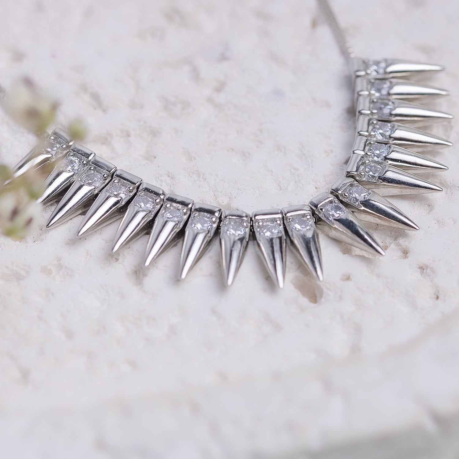 Edge of Elegance Silver Necklace
