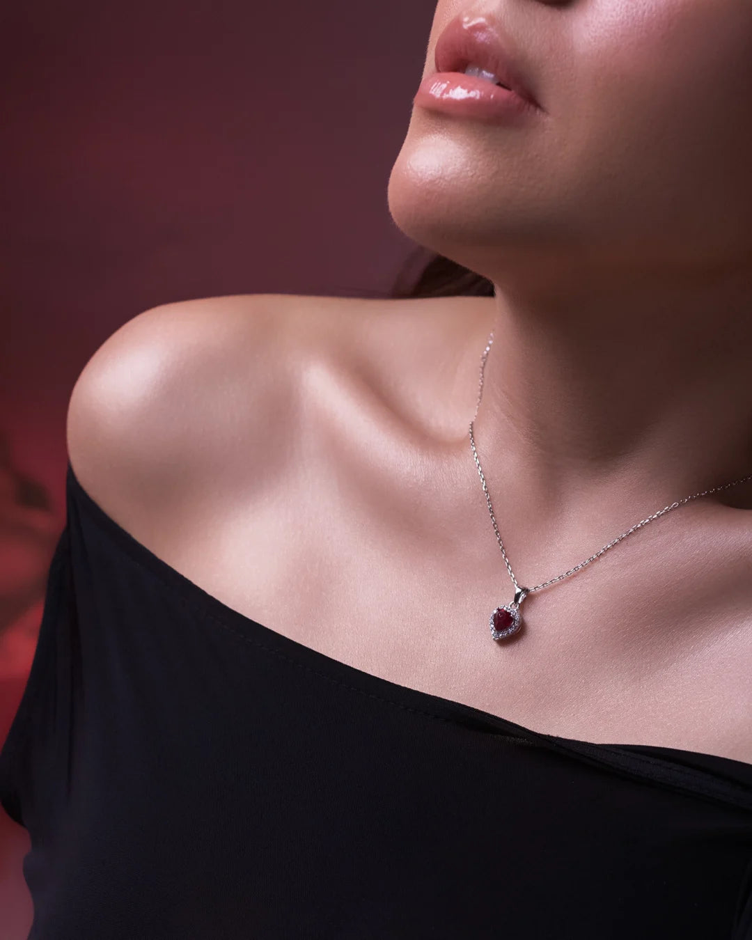 Red Desire Silver Necklace