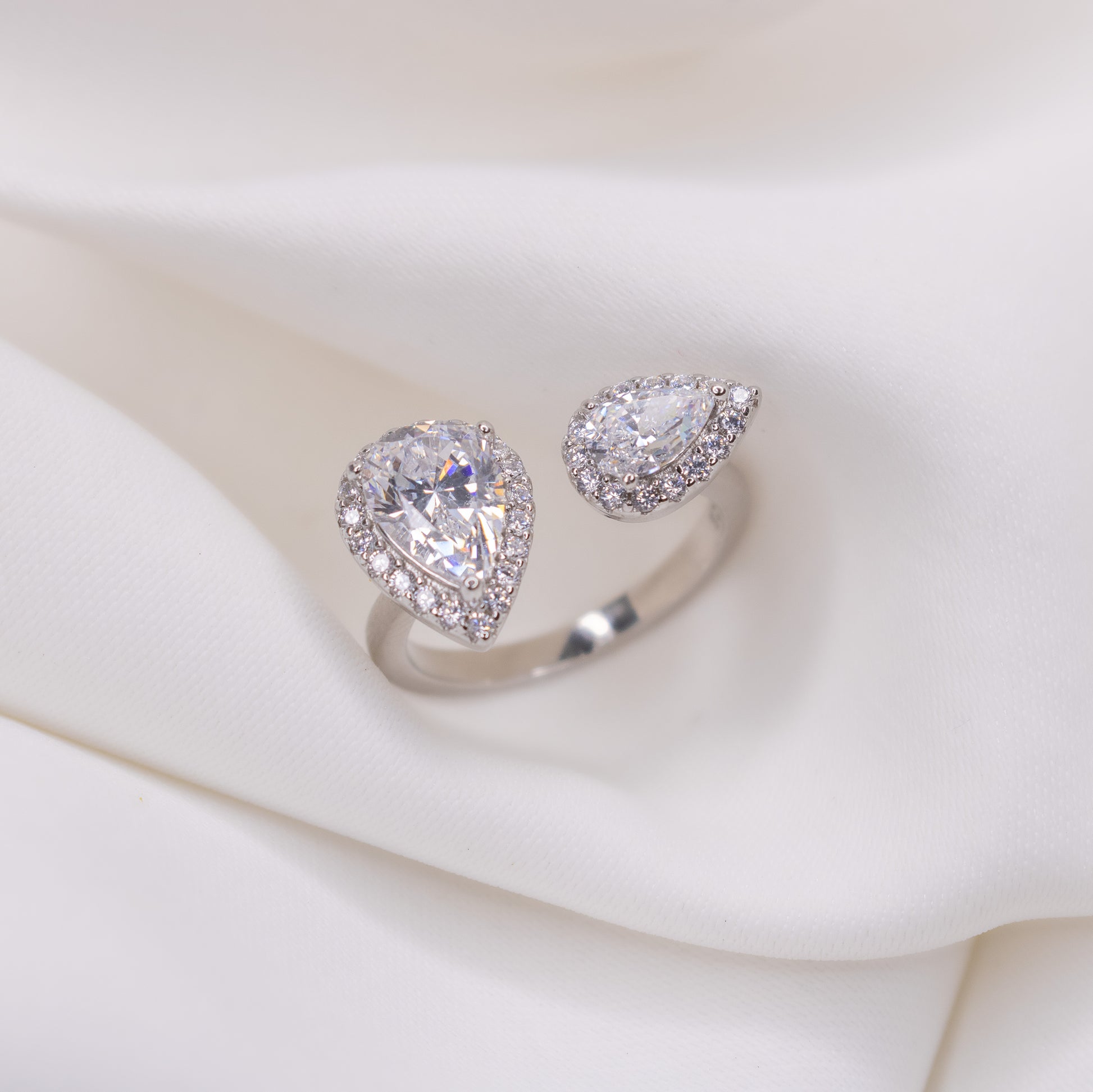 Tear Of Joy Silver Ring