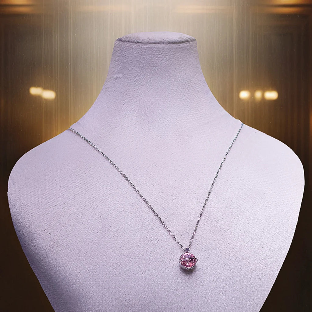 Rosy Earth Silver Necklace