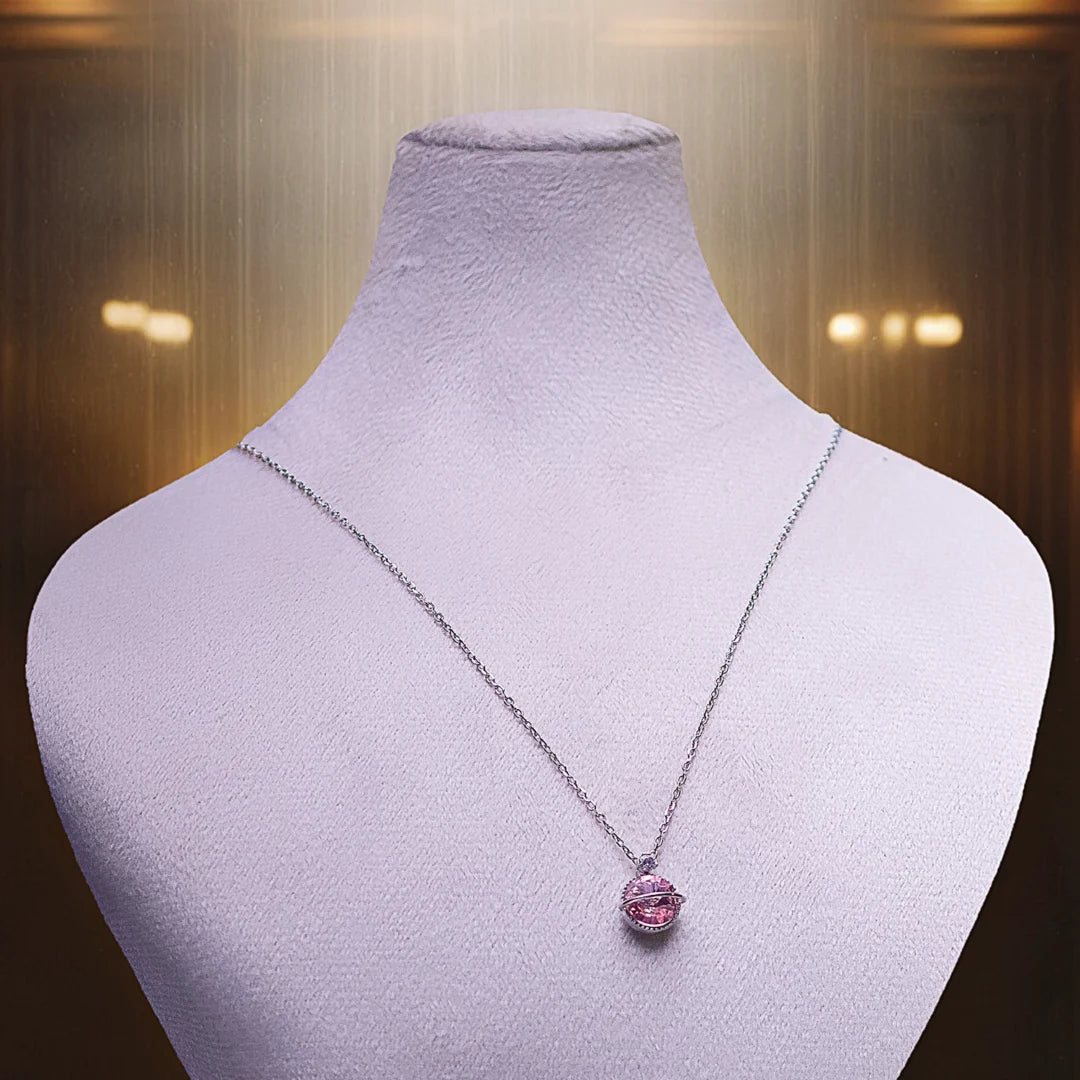 Rosy Earth Silver Necklace