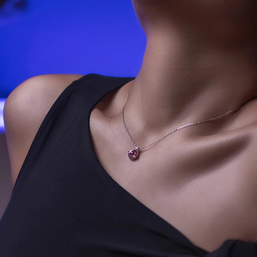 Rosy Earth Silver Necklace