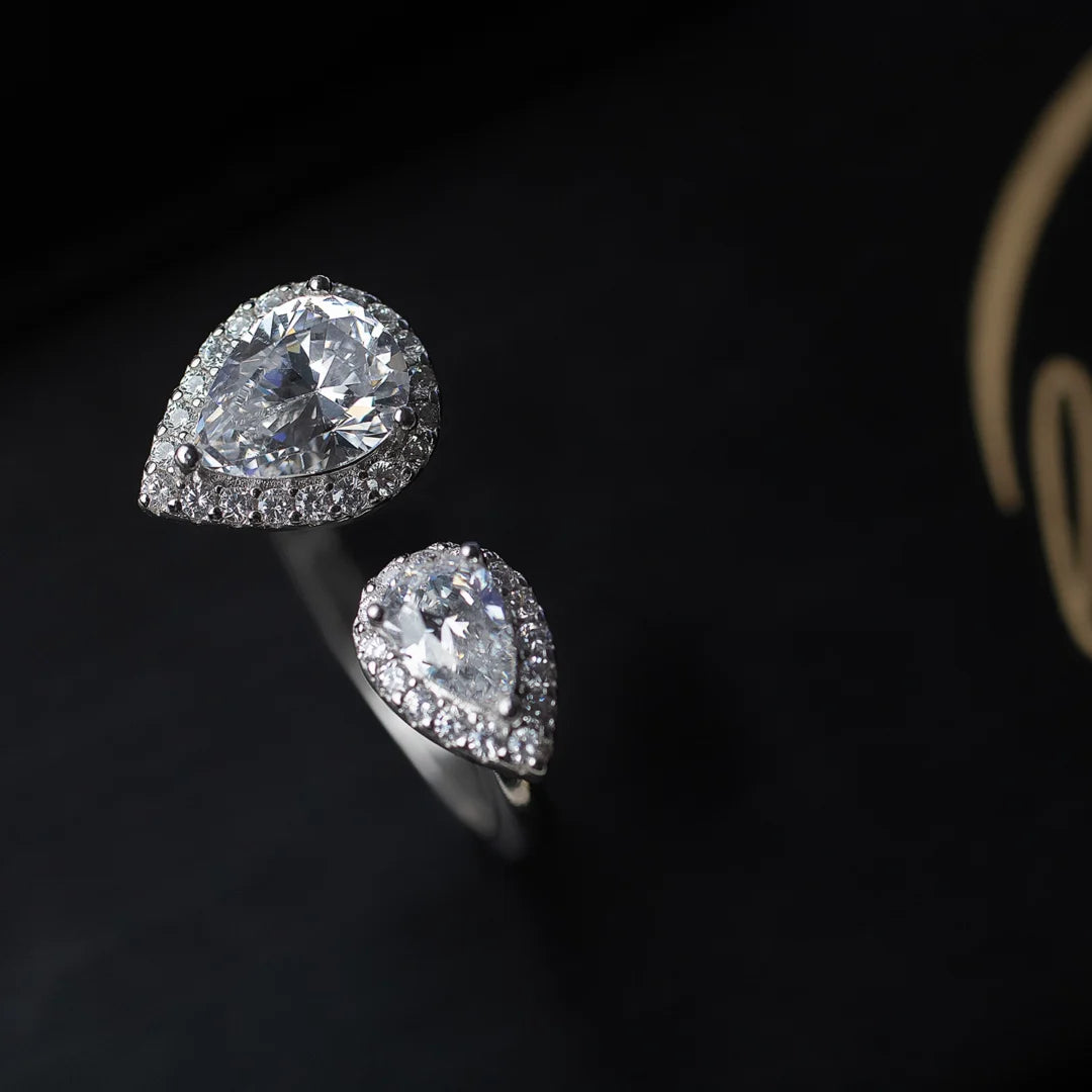 Tear Of Joy Silver Ring
