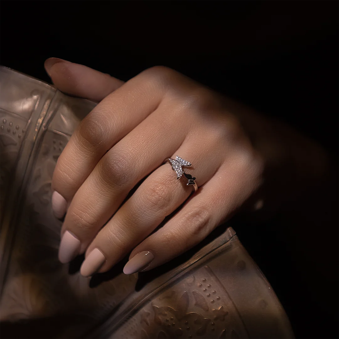 butterfly bond Silver ring