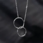 Dual Circles Silver Necklace